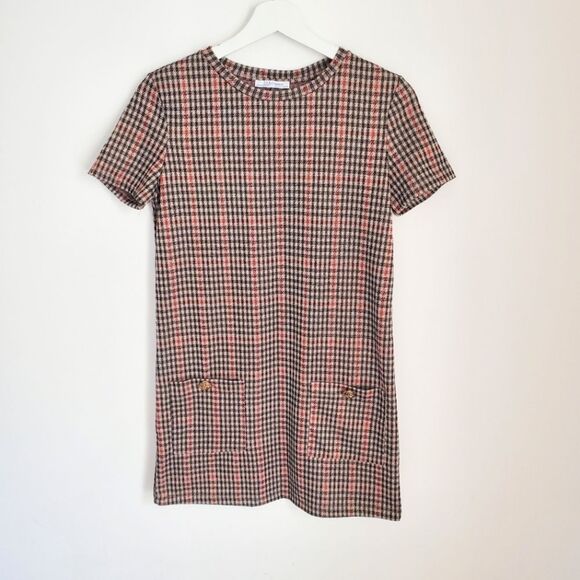 Zara Plaid Shift Dress Size S - Picture 1 of 5